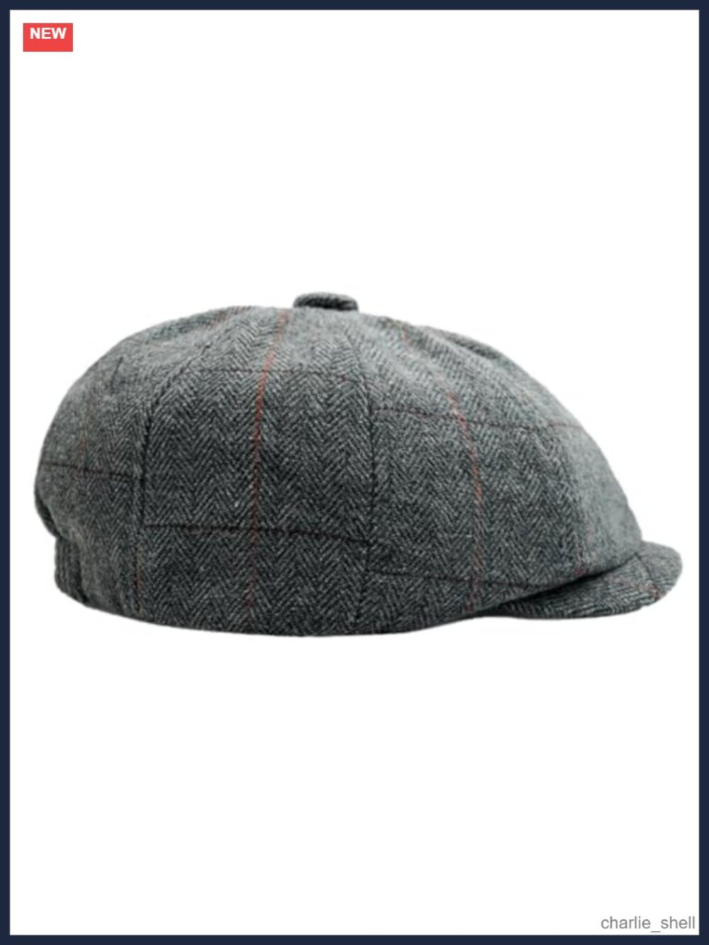 Herringbone Newsboy Cap Flat Tweed Baker Boy Hat Felt Adjustable